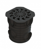 Дождеприемник пластиковый круглый с решеткой в сборе