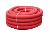 Труба ПЭ гофрированная красная D40 мм