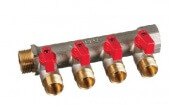 Коллектор 3/4" ВР/НР , с 2-мя кранами 1/2" НР TERMA
