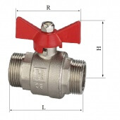 Шаровой кран 3/4"НРх3/4"НР бабочка TERMA-R RED