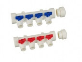 Коллектор PPR 40мм, 3 вых на 20мм с кранами (синий)