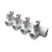 Коллектор PPR 25мм, 4 вых на 20мм с кранами