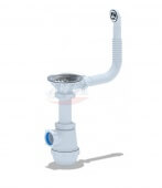 Кухонный сифон АНИ 3 1/2"*40 с гибким круглым переливом