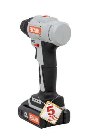 Дрель-шуруповерт аккумуляторная Ресанта ДА-20-2ЛК-Б (2,0 А/ч) (бесщеточный двигатель)