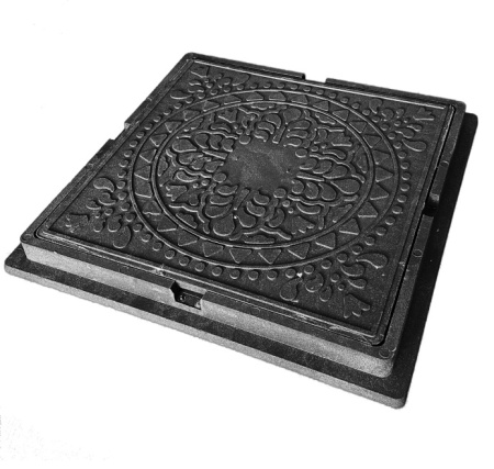 Люк полимерно-песчаный квадратный 1т ЧЕРНЫЙ