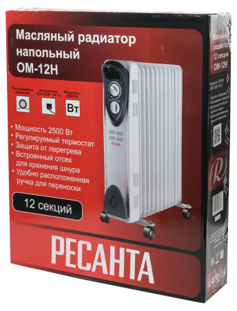 Масляный радиатор Ресанта ОМ-12Н