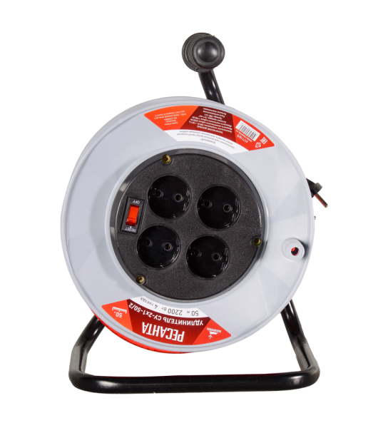 Удлинитель силовой на катушке Ресанта СУ-2х1-50/2 (с выкл., 4 розетки)