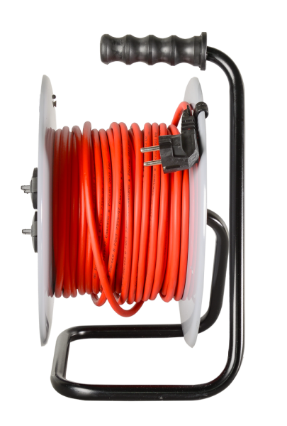 Удлинитель силовой на металлической катушке Ресанта СУ-3х1,5-30/3 (с выкл., 4 розетки, IP44)