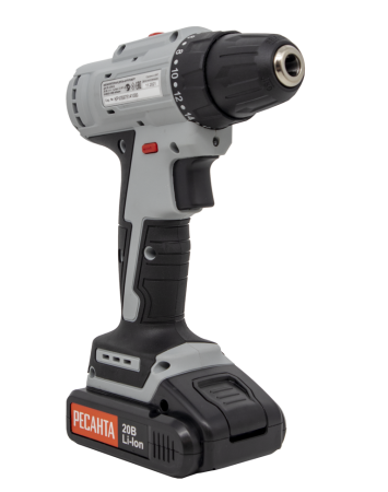 Дрель-шуруповерт аккумуляторная Ресанта ДА-20-2ЛК-Б (2,0 А/ч) (бесщеточный двигатель)