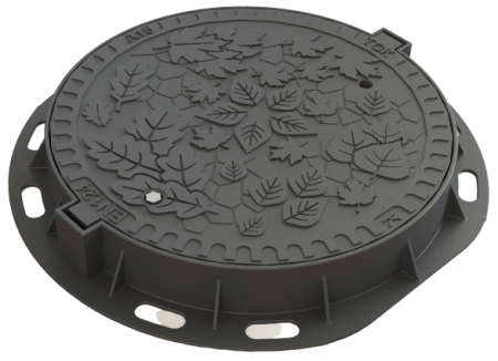 Люк чугунный средний «ЛИСТВА» В125 тип С круглый с фиксатором и запорным устройством